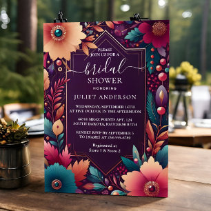 Invitation Nouvelle Soft Turquoise Fall Bold Jewel Tone Fête