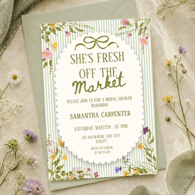 Invitation Nouvelle sur le marché, douche de mariée aux rayur (Créateur téléchargé)