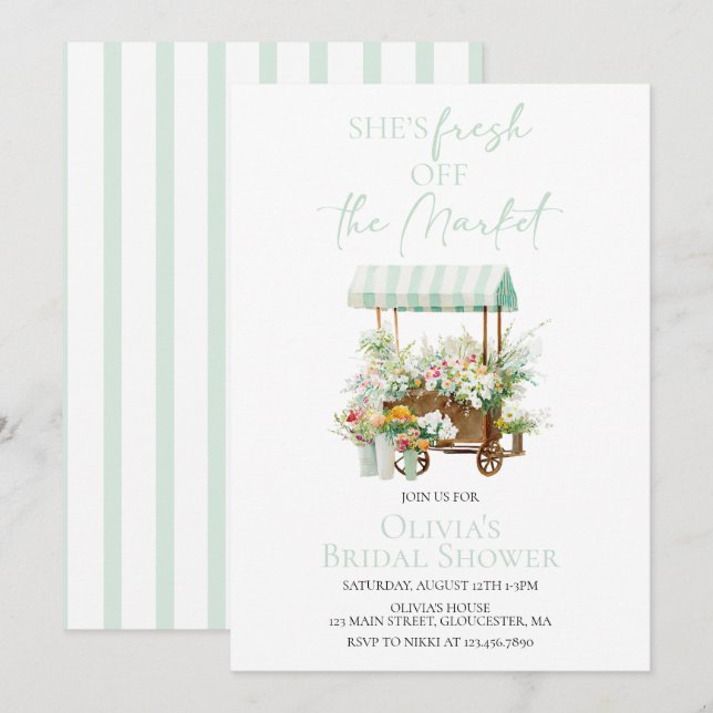 Invitation Nouvellement sur le Marché : Shower de Mariée (Devant / Derrière)