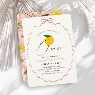 Invitation Nouvellement Une Fille au Citron avec un Ruban Ros
