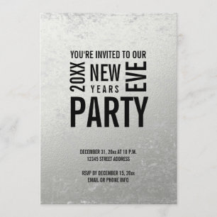 Invitation Nouvelles années modernes argentées d'Ève