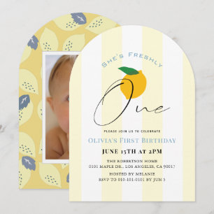 Invitation Nouvelles Photos d'une Fille au Citron pour son 1e