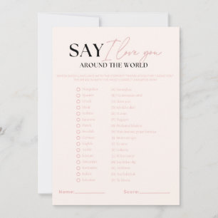 Invitation Nova Say I Love You Around World Bridal Game