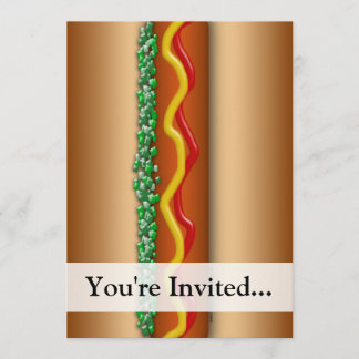 Invitation Novelty Hot Dog Graphic
