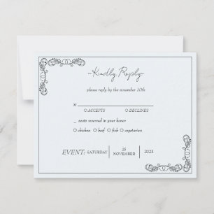 Invitation "Novembre Elegance" Mariage personnalisable RSVP