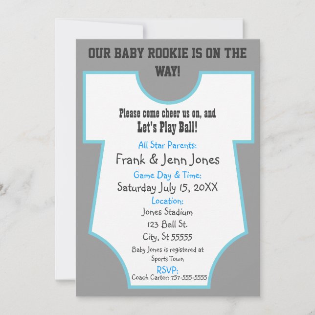 Invitation novice de baby shower (Devant)