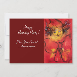 INVITATION NUAGE AVEC RIBBON ROUGE