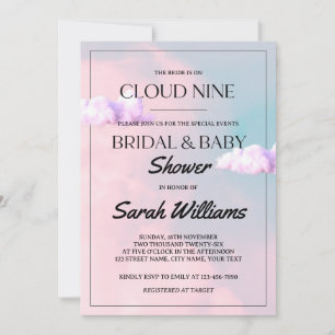 Invitation Nuage de rêve : Fête de mariage et de bébé aux cou