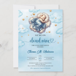 Invitation Nuage d'ours en peluche tendance neuf Baby shower