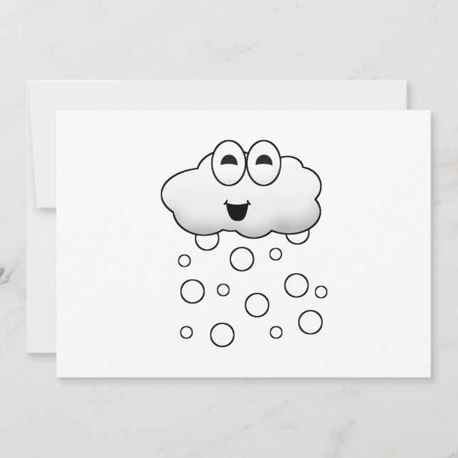 Invitation Nuage mignon de neige de bande dessinée (Devant)