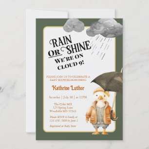 Invitation Nuage Neuf Cute Bois Canard Baby shower