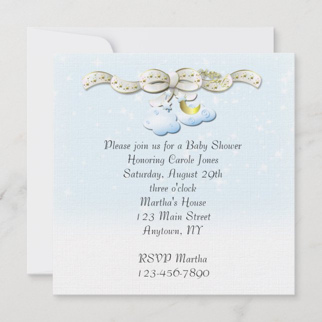 Invitation Nuages de Baby shower d'invitation (Devant)