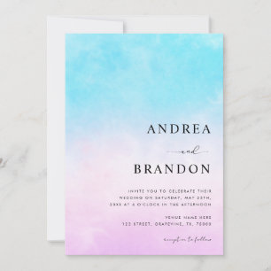 Invitation Nuages de dégradé de rêve Code QR tout en un Maria