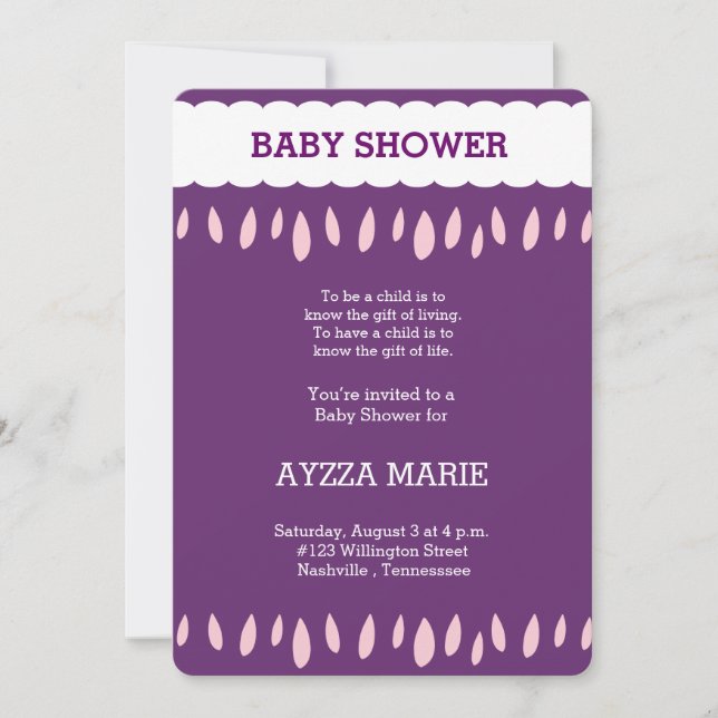 Invitation nuages et baby shower (Devant)