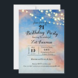 Invitation Nuages roses dans le ciel | Blue 21st Birthday<br><div class="desc">De beaux nuages roses vifs dans un ciel bleu doux. Cet article fait partie d'une collection avec quelques différentes mises en page et fonctionnalités à coordonner avec votre ❤️ de célébration...  Merci beaucoup de chercher... Margaret ✌ 🏼</div>