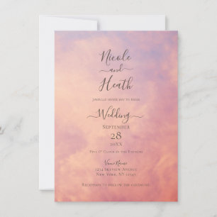 Invitation Nuages roses Dreamy Celestial Sky Mariage