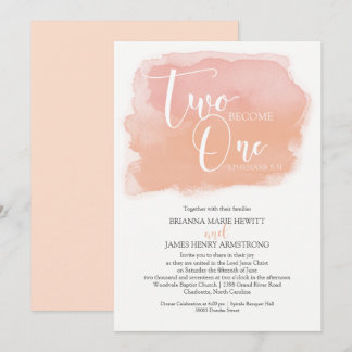 Invitation Nuances chrétiennes de corail d'aquarelle de
