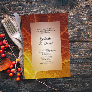 Invitation Nuances d'automne Feuilles Mariage Brunch