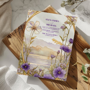 Invitation Nuances de pourpre Dusty fleurs Moody Floral Maria