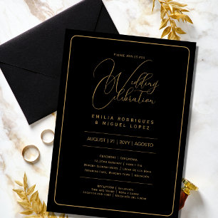 Invitation Nuestra Boda BLACK OR Mariage incl. détails