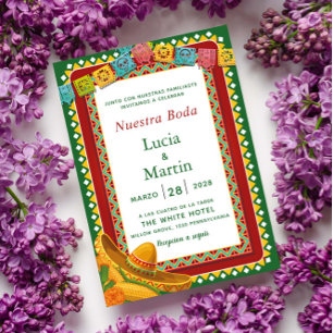 Invitation Nuestra Boda Colorfull Mexicaine Fiesta