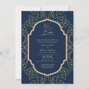 Invitation Nuestra Boda Gold Frame Mariage espagnol INVITE
