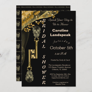 Invitation Nuggets Or & Voile, Skeleton Keys Hallomariage Dan