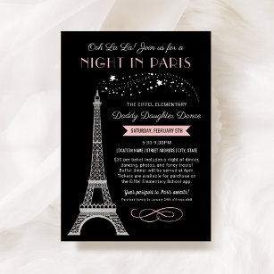 Invitation Nuit à Paris Tour Eiffel Daddy Fille Danse