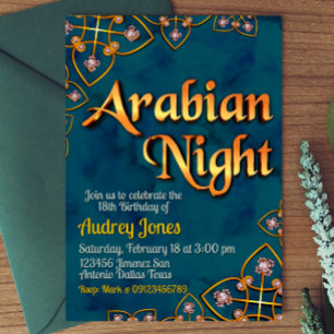 Invitation Nuit arabe - Turquoise