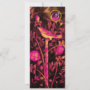 Invitation NUIT AVEC MONOGRAMME ROSE, Or noir rose