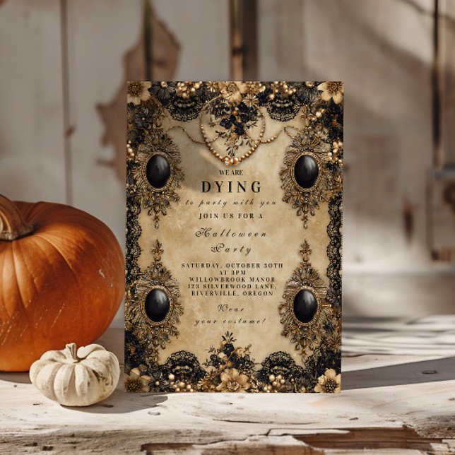 Invitation Nuit baroque gothique d'Halloween (Créateur téléchargé)