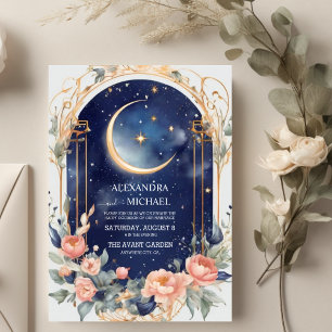 Invitation Nuit Bleue de la Mi-Eté Rêve de Mariage Céleste
