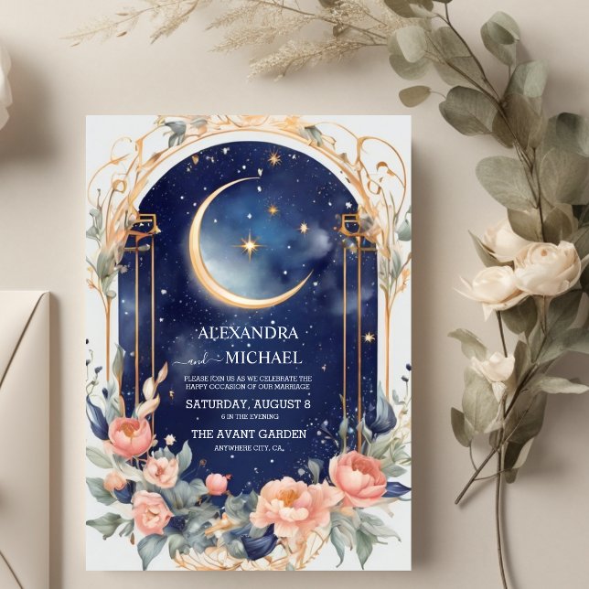 Invitation Nuit Bleue de la Mi-Eté Rêve de Mariage Céleste (Créateur téléchargé)