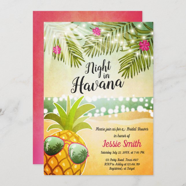 Invitation Nuit dans la nuit chaude d'invitation de Fête de (Devant / Derrière)