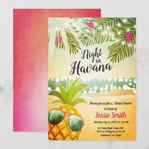 Invitation Nuit dans la nuit chaude d'invitation de Fête de