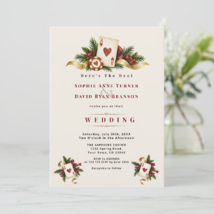 Invitation Nuit de casino aquarelle glamour Mariage de vacanc