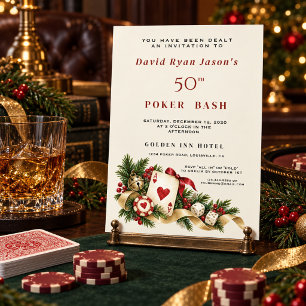Invitation Nuit de casino de vacances glamour Poker Bash Anni