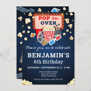 Invitation Nuit de cinéma Anniversaire