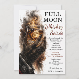 Invitation Nuit de cocktail au whisky Loup-Garou Halloween