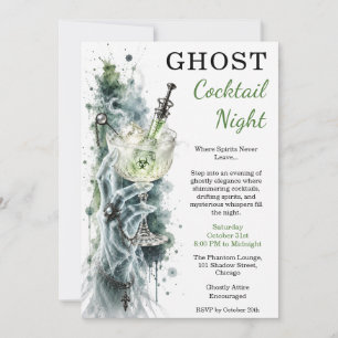 Invitation Nuit de cocktail fantôme Halloween ensorcelante