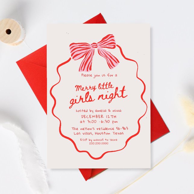 Invitation Nuit de filles joyeuse Noël vacances (Créateur téléchargé)