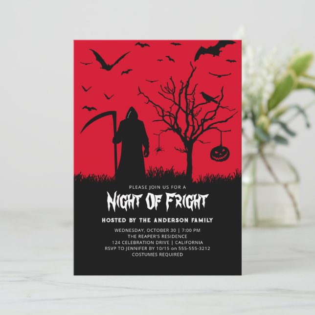 Invitation Nuit de la Fright Adulte Halloween Party Eerie Rea (Debout devant)
