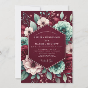 Invitation Nuit de noces florale bourguignonne