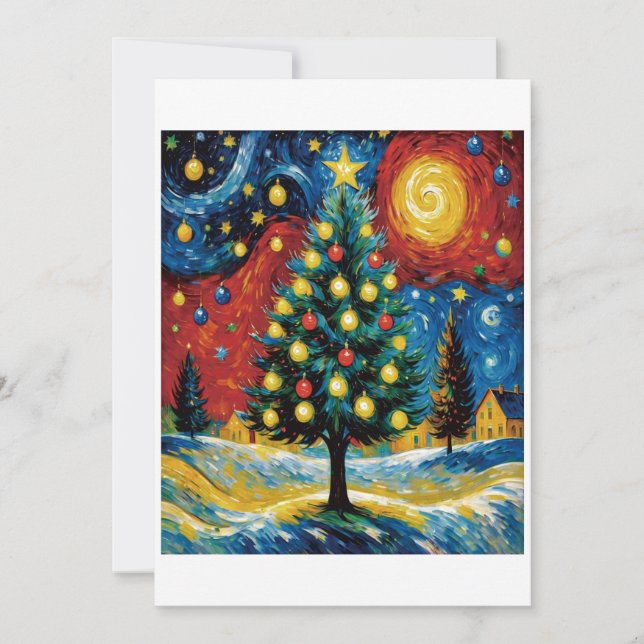 Invitation Nuit de Noël étoilée (Devant)