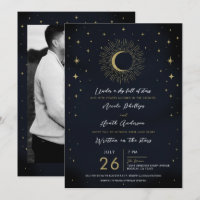 Nuit des Étoiles d'Or Soleil Éclaté Lune Mariage