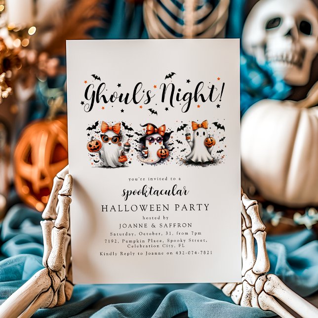 Invitation Nuit des goules amusantes Halloween (Créateur téléchargé)