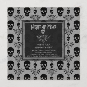 Invitation Nuit d'invitation de partie de Halloween de CRÂNE