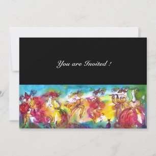 Invitation NUIT DU CARNAVAL, Masque Mardi Gras, Danse, Musiqu