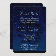 Nuit étoilée avec arbre bleu foncé