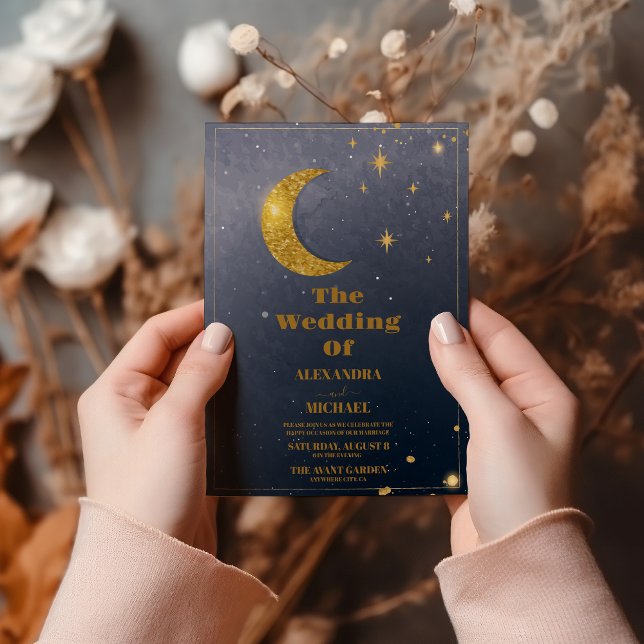 Invitation Nuit Étoilée Ciel Céleste Galaxie Mariage (Créateur téléchargé)